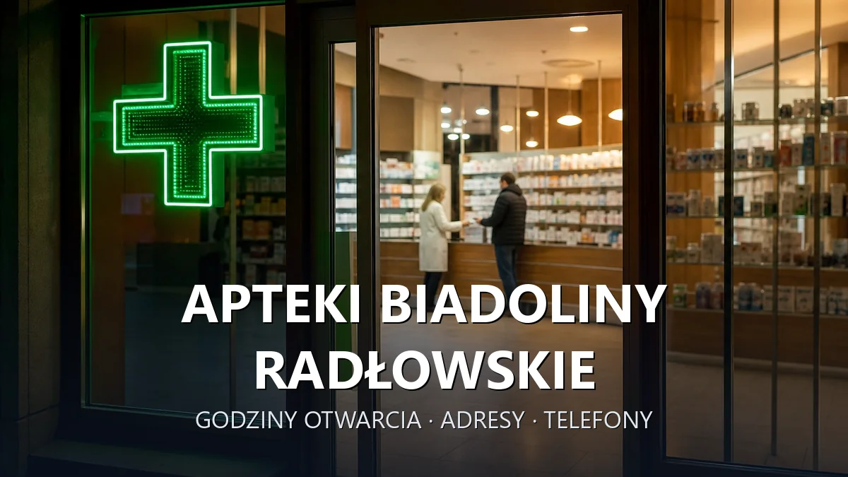 Apteki Biadoliny Radłowskie, gmina Wojnicz, powiat tarnowski - adresy, telefony, godziny otwarcia
