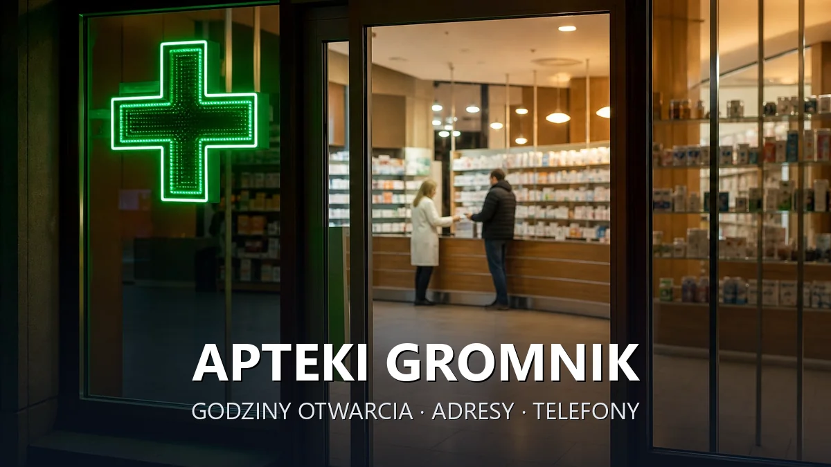 Apteki Gromnik, powiat tarnowski - adresy, telefony, godziny otwarcia