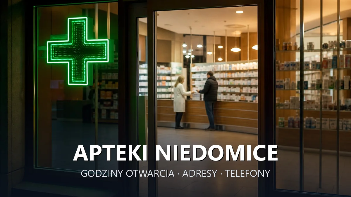 Apteki Niedomice, gmina Żabno, powiat tarnowski - adresy, telefony, godziny otwarcia