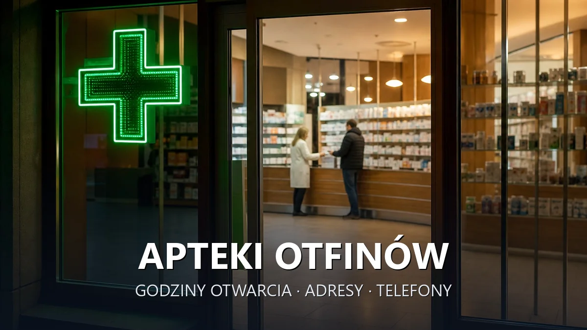 Apteki Otfinów, gmina Żabno, powiat tarnowski - adresy, telefony, godziny otwarcia