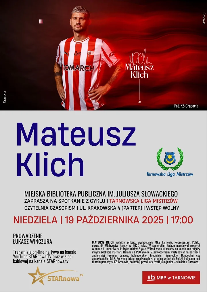Mateusz Klich w Tarnowie – spotkanie w ramach cyklu Tarnowska Liga Mistrzów