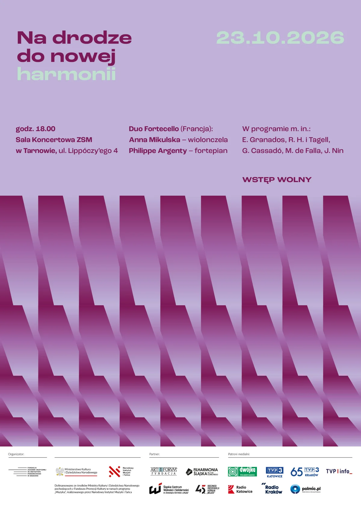 Grafika promocyjna wydarzenia Duo Fortecello zagra w Tarnowie