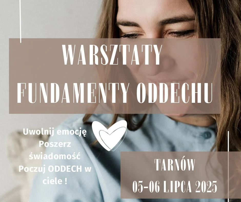 Grafika promocyjna wydarzenia Dwudniowy warsztat oddechowy w Tarnowie – rozwój i relaks