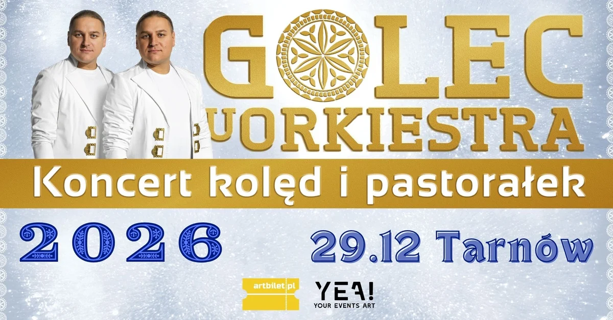Grafika promocyjna wydarzenia Golec uOrkiestra: kolędy w Tarnowie
