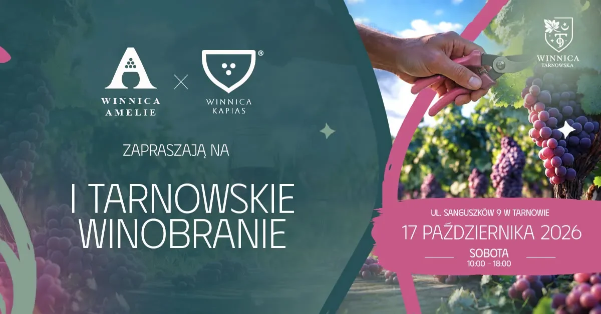 Grafika promocyjna wydarzenia I Tarnowskie Winobranie