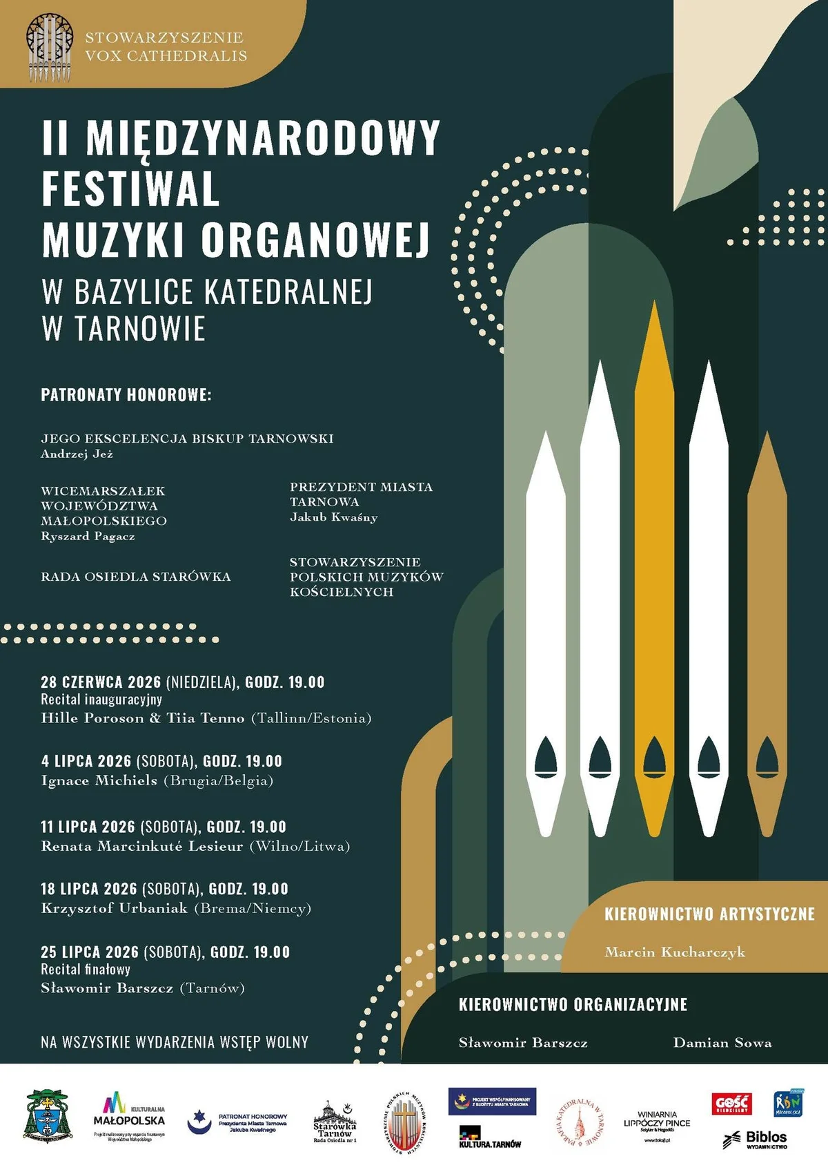 Grafika promocyjna wydarzenia II Międzynarodowy Festiwal Muzyki Organowej – finałowy koncert