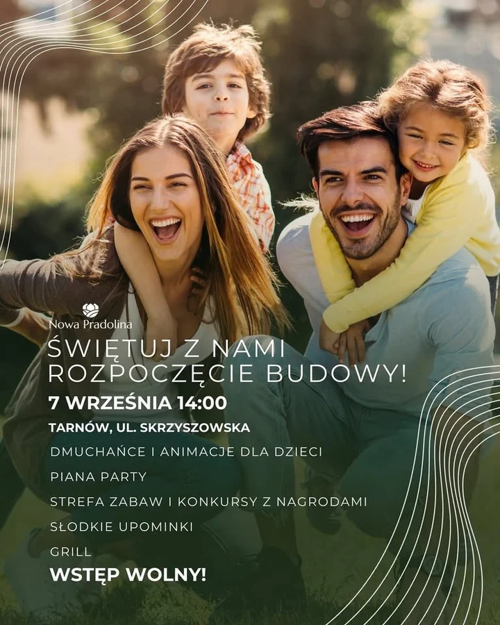 Obrazek przedstawia grafikę promocyjną wydarzenia Inauguracja budowy osiedla Nowa Pradolina w Tarnowie
