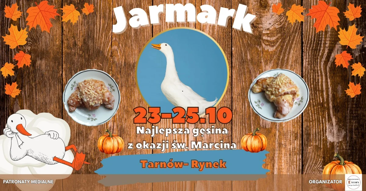 Grafika promocyjna wydarzenia Jarmark Św. Marcina – smaki jesieni