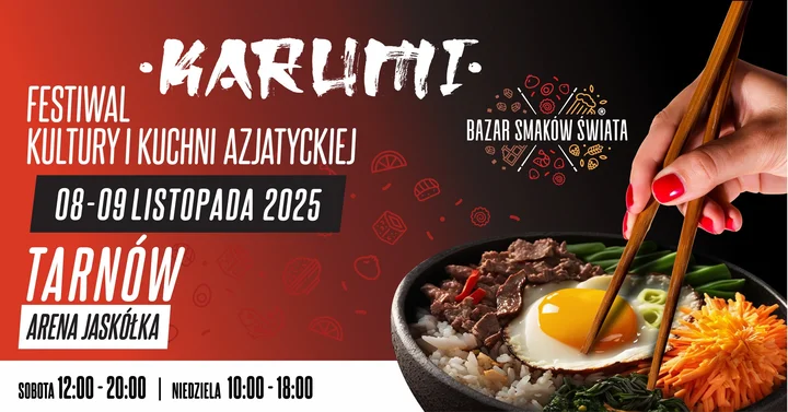 Grafika promocyjna wydarzenia KARUMI – Festiwal Kultury i Kuchni Azjatyckiej w Tarnowie