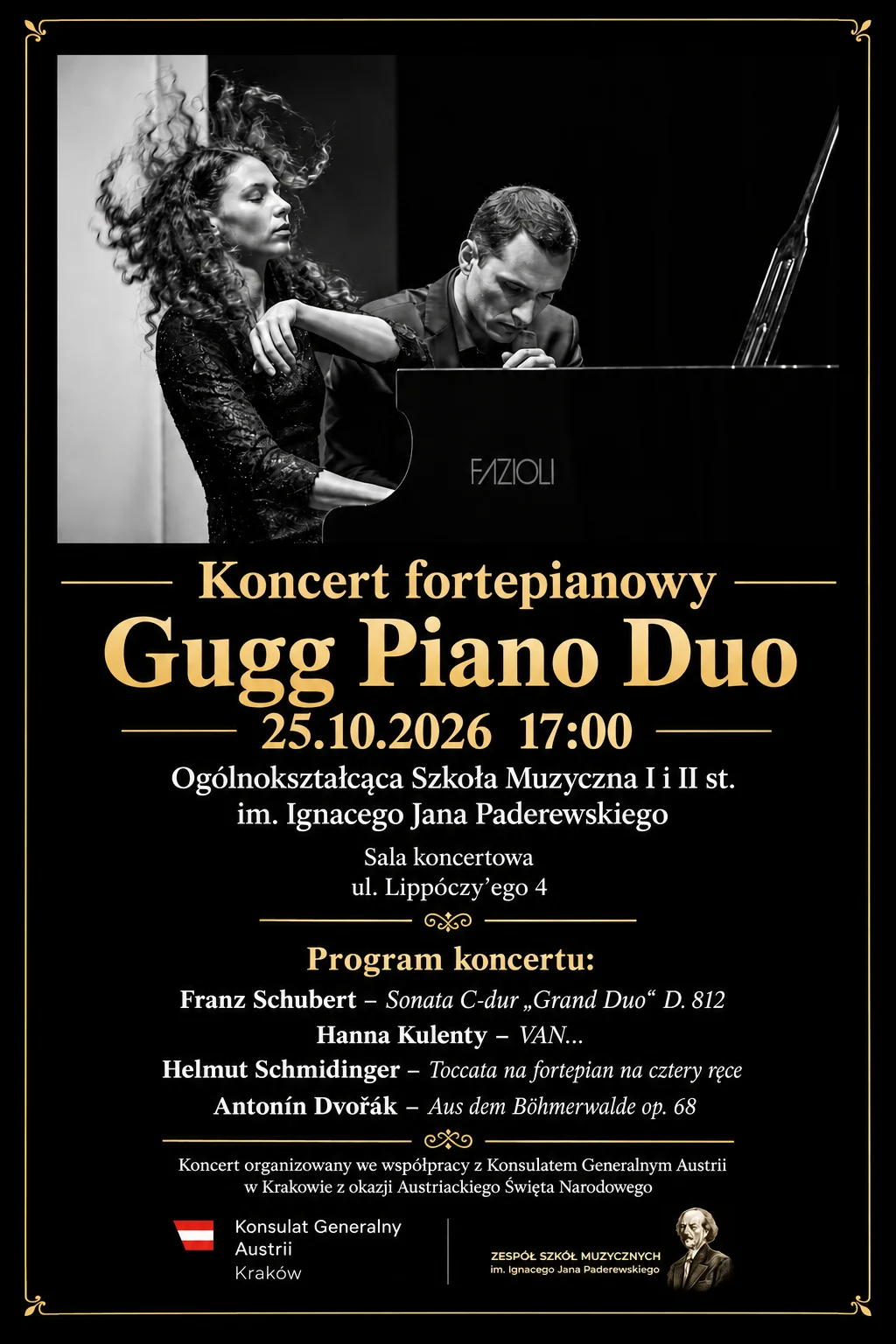 Grafika promocyjna wydarzenia Koncert Gugg Piano Duo