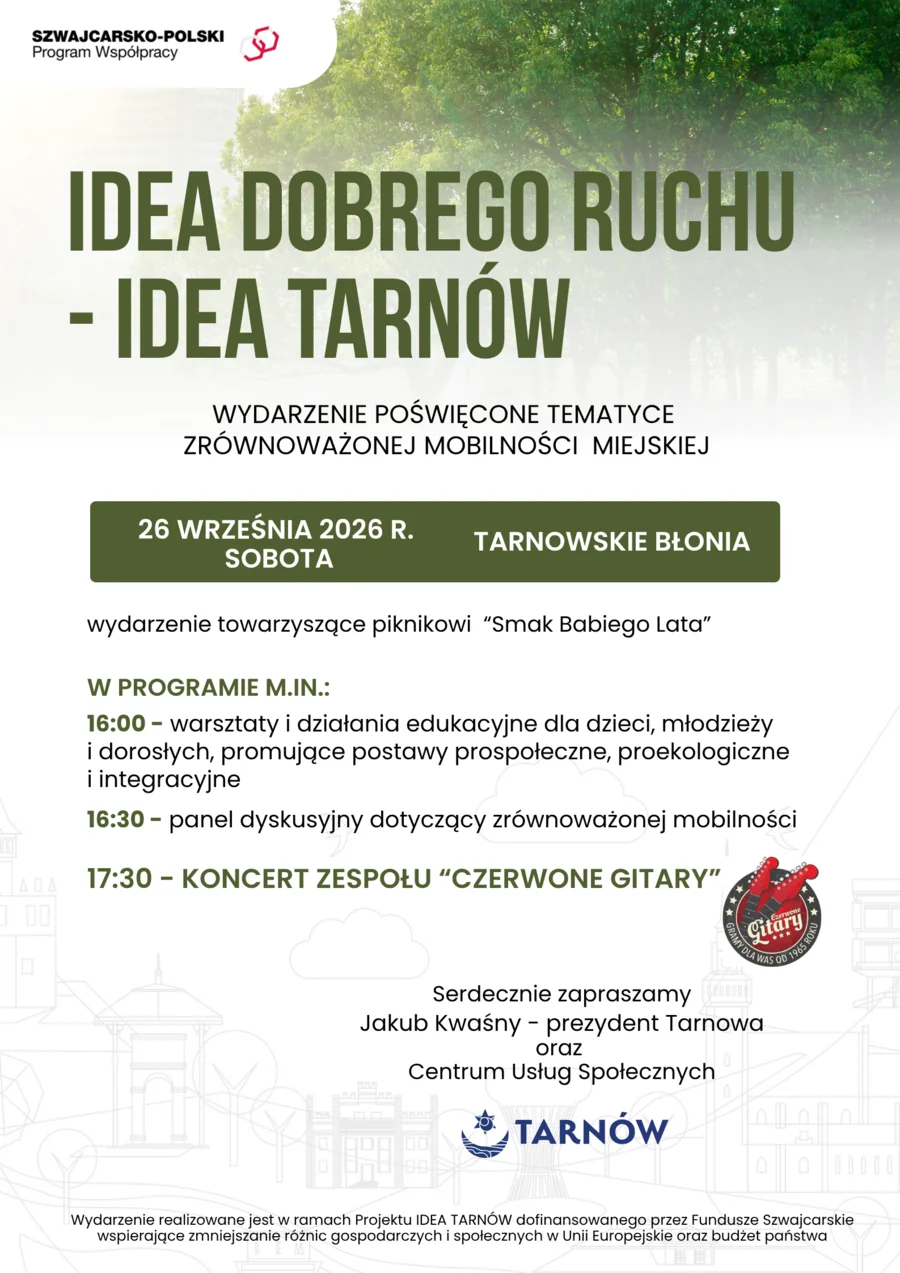 Grafika promocyjna wydarzenia Koncert zespołu Czerwone Gitary na tarnowskich Błoniach