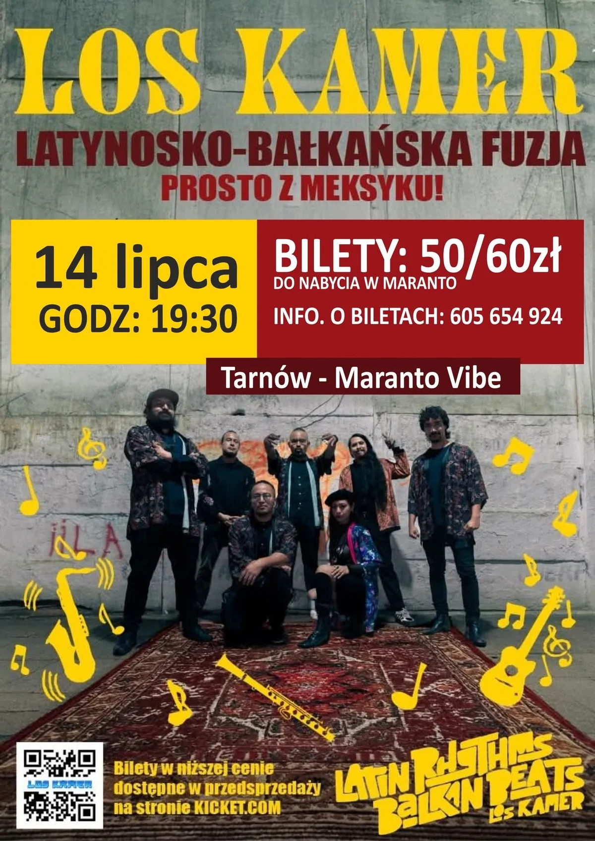 Grafika promocyjna wydarzenia Koncert zespołu Los Kamer w Tarnowie