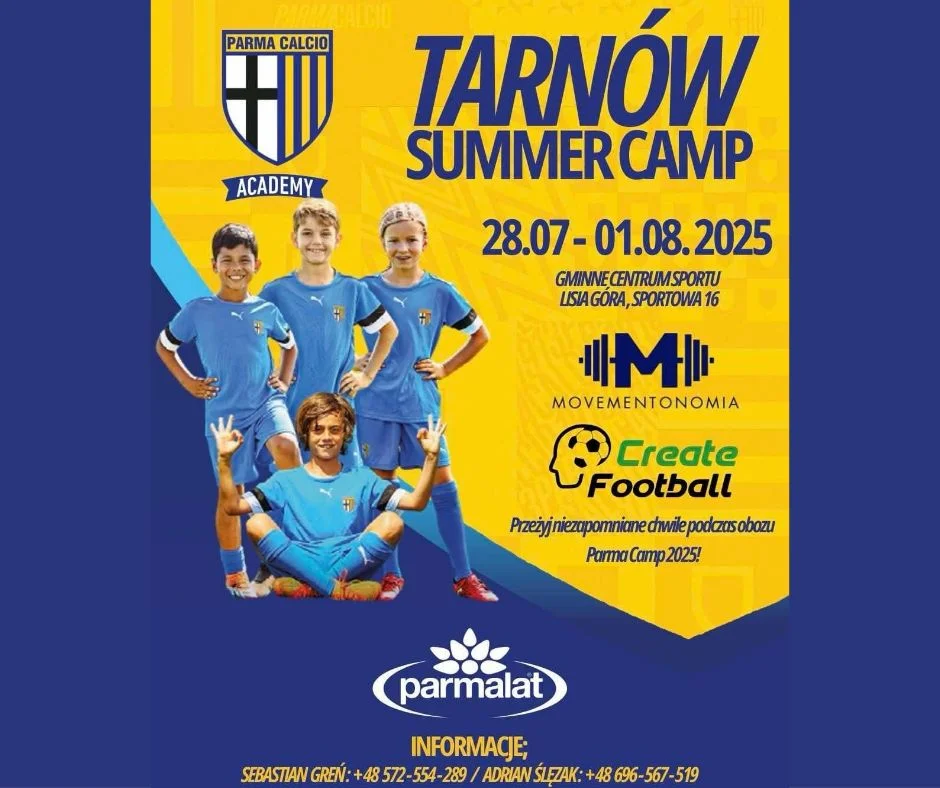 Grafika promocyjna wydarzenia Letni obóz piłkarski AC Parma Calcio w Lisiej Górze 2025