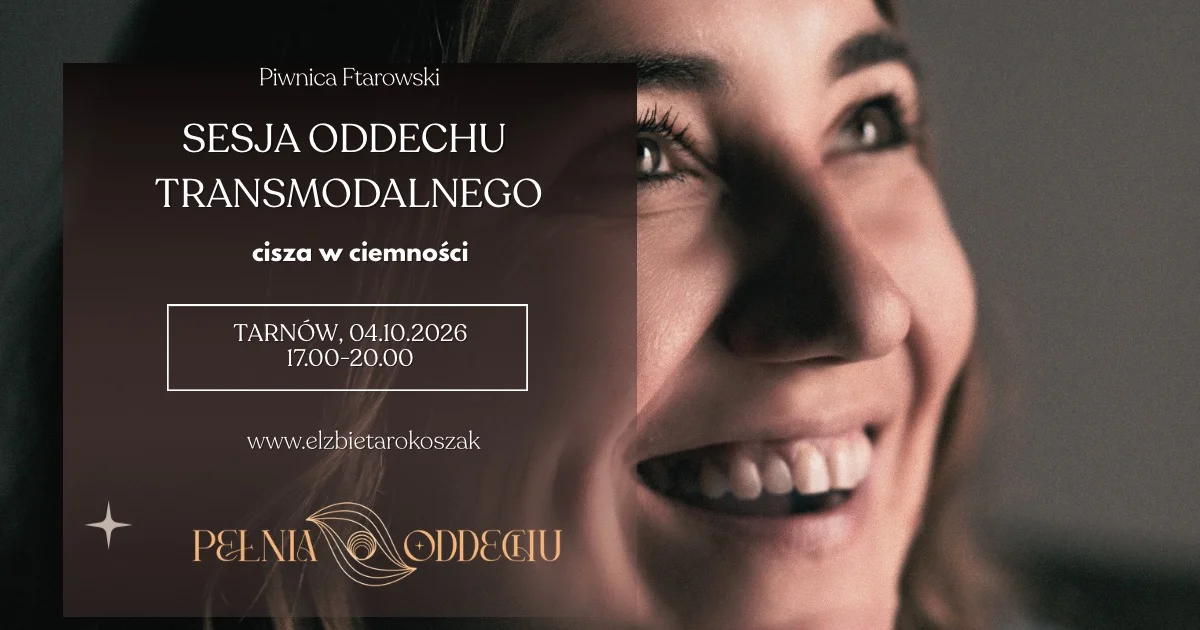 Grafika promocyjna wydarzenia Sesja Oddechu – Cisza w Ciemności w Tarnowie