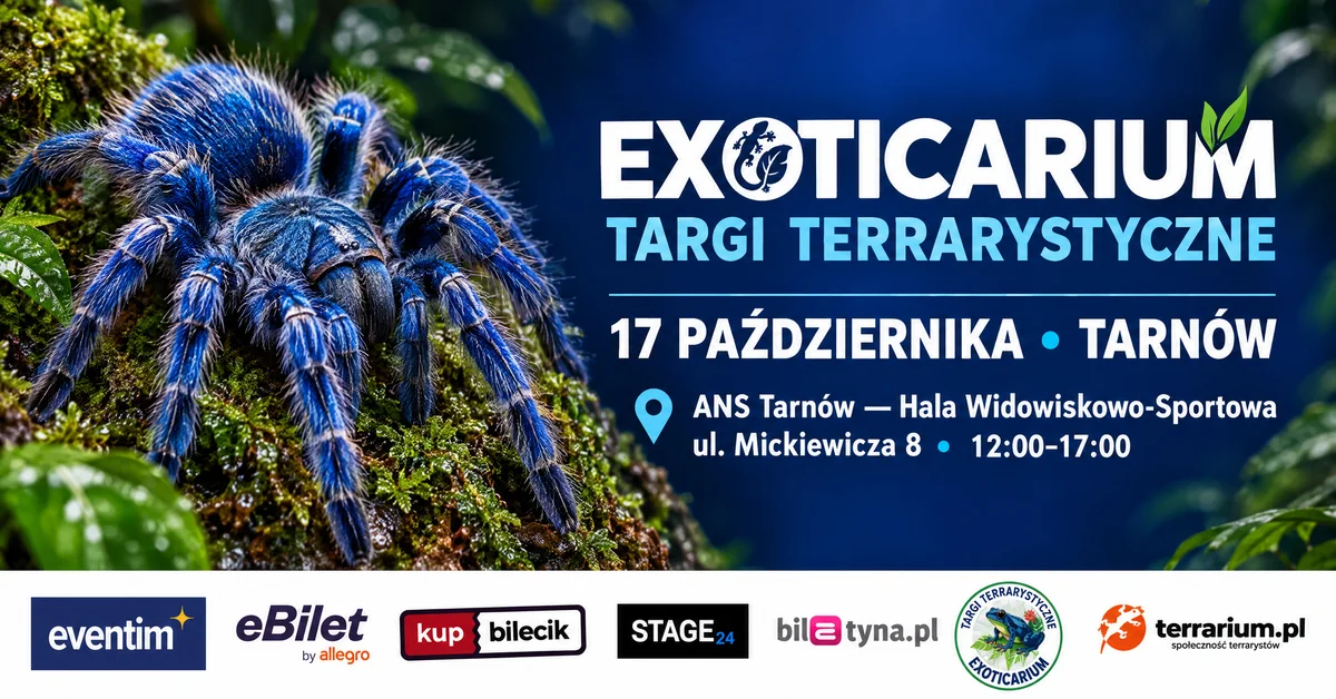 Grafika promocyjna wydarzenia Targi Terrarystyczne Exoticarium w Tarnowie 2026