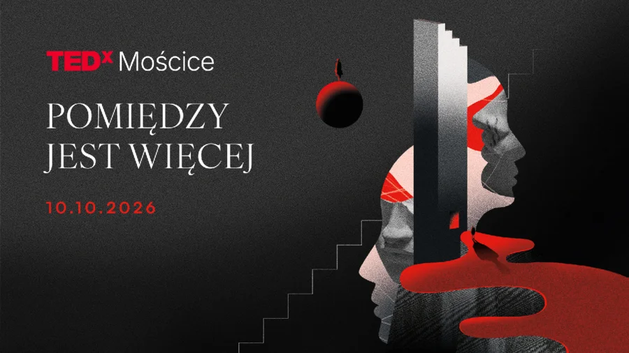 Grafika promocyjna wydarzenia TEDxMościce 2026