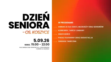 Grafika promocyjna wydarzenia Dzień Seniora na os. Koszyckim