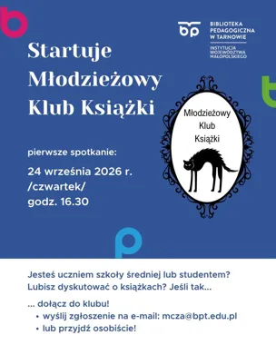 Grafika promocyjna wydarzenia Młodzieżowy Klub Książki