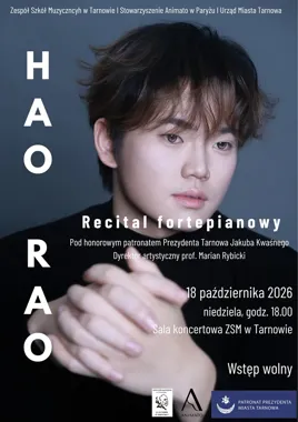 Grafika promocyjna wydarzenia Recital fortepianowy Hao Rao