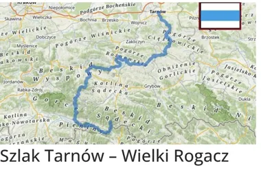 Grafika promocyjna wydarzenia Szlak długodystansowy Tarnów – Wielki Rogacz: 190 km górskiej wyprawy przez beskidzkie pasma