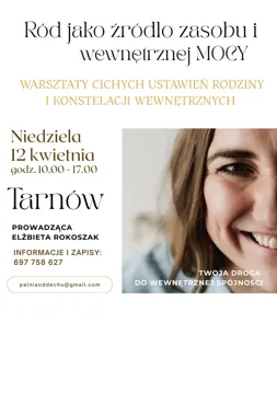 Grafika promocyjna wydarzenia TARNÓW - Warsztaty Ustawień Systemowych i Konstelacji Wewnętrznych