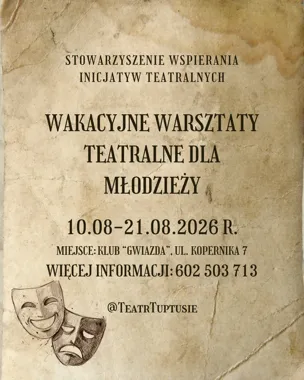 Grafika promocyjna wydarzenia Warsztaty teatralne dla młodzieży