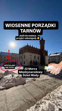 Grafika promocyjna wydarzenia WIOSENNE PORZĄDKI TARNÓW — wspólne sprzątanie Rynku