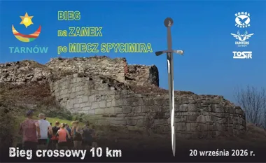 Grafika promocyjna wydarzenia XI Bieg na Zamek po Miecz Spycimira