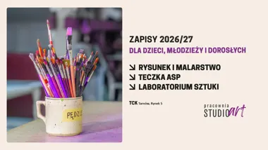 Grafika promocyjna wydarzenia Zapisy do Pracowni Studio ART