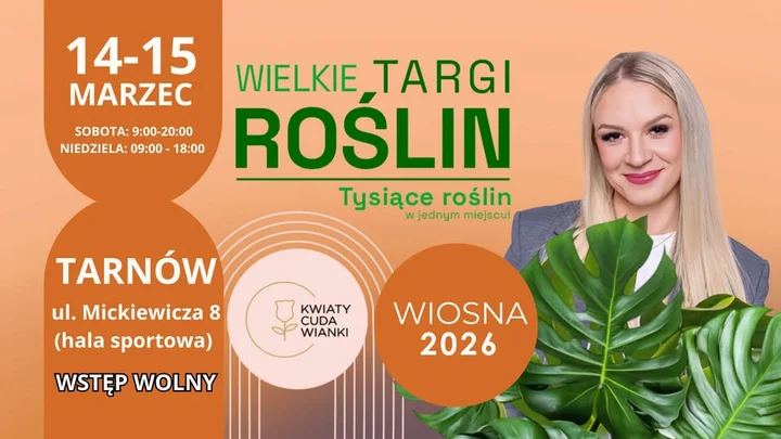 Grafika promocyjna wydarzenia Wielkie Targi Roślin Tarnów — edycja wiosenna