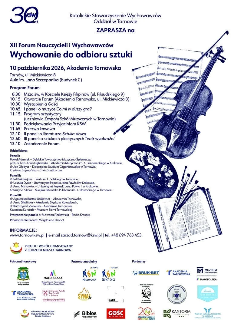 Grafika promocyjna wydarzenia XII Forum Nauczycieli i Wychowawców „Wychowanie do odbioru sztuki”