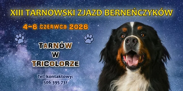 Grafika promocyjna wydarzenia XIII Tarnowski Zjazd Berneńczyków Tarnów w Tricolorze