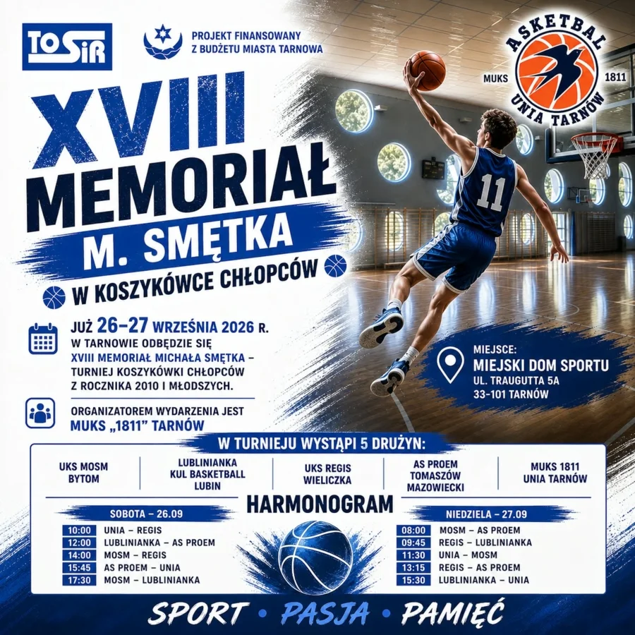 Grafika promocyjna wydarzenia XVIII Memoriał Michała Smętka – turniej juniorów