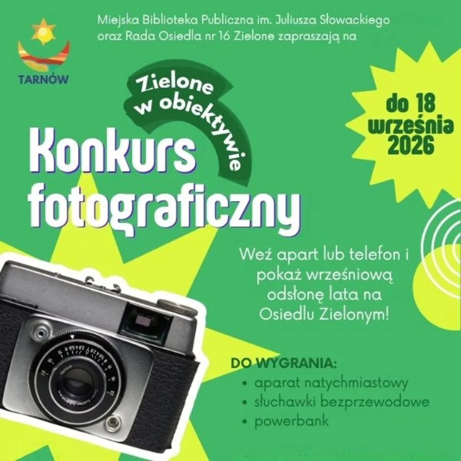 Grafika promocyjna wydarzenia Zielone w obiektywie – konkurs fotograficzny