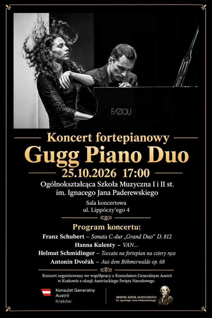 Dwoje pianistów przy jednym fortepianie. Koncert w Tarnowie będzie bezpłatny