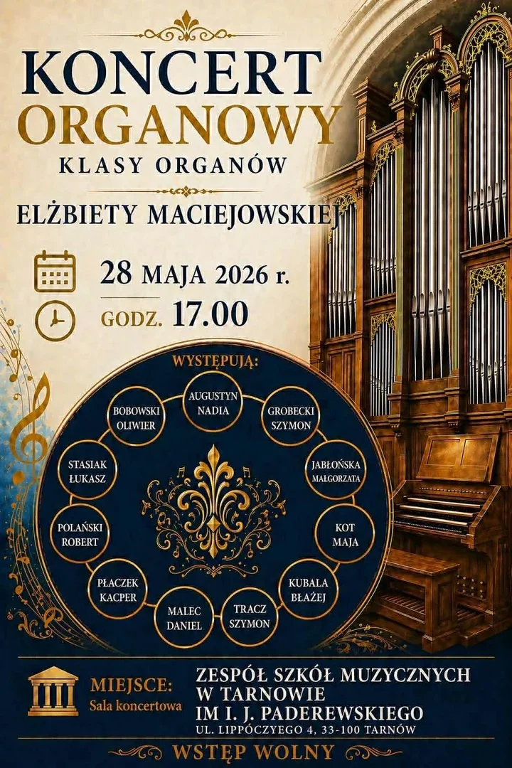 Młodzi organiści zagrają w sali koncertowej szkoły muzycznej