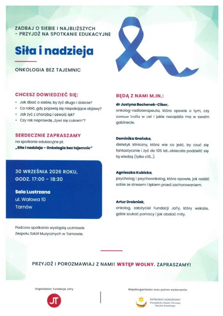 Rak i cukier, lęk przed chorobą i codzienna profilaktyka. Spotkanie w Tarnowie