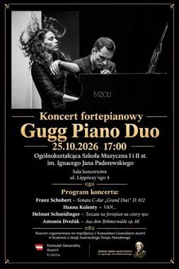 Dwoje pianistów przy jednym fortepianie. Koncert w Tarnowie będzie bezpłatny