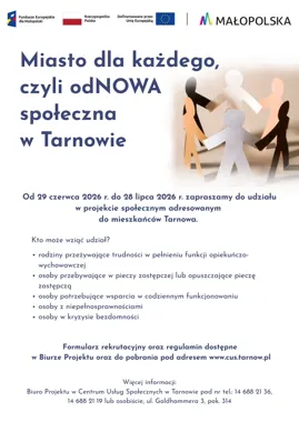 Nowy nabór w Tarnowie. Pomoc trafi do osób w kryzysie i rodzin z trudnościami