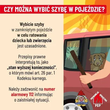 W aucie robi się piekarnik. Policja przypomina, kiedy trzeba działać natychmiast