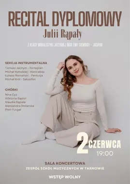 Jazzowy dyplom Julii Rąpały zabrzmi w Tarnowie podczas bezpłatnego recitalu