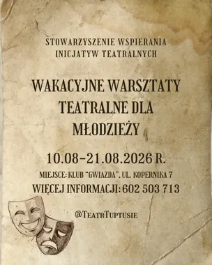 Młodzi aktorzy przez dwa tygodnie przygotują własny pokaz teatralny