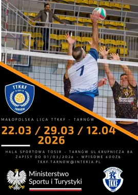 Wiosenna edycja Małopolskiej Ligi Siatkówki TKKF rusza w hali Tarnowskiego Ośrodka Sportu i Rekreacji