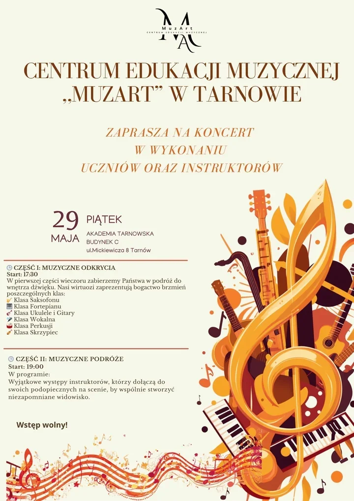 Wiosenny koncert Muzartu połączy uczniów i instruktorów