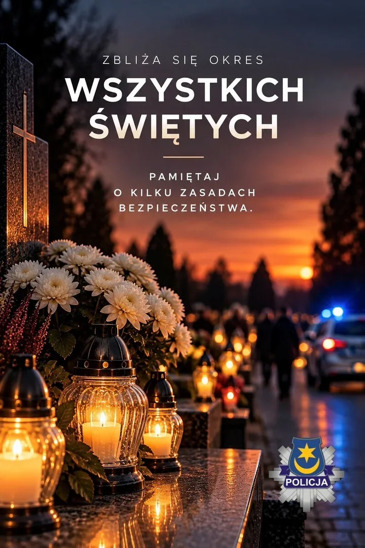 Wystarczy chwila nieuwagi. Policja w Tarnowie przypomina o bezpieczeństwie na cmentarzach